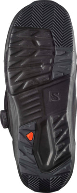LaunchBOASjBOA-Black snowboard boot with white sole on a white background