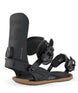 Legacy-Black snowboard binding with 'Union' branding on a white background