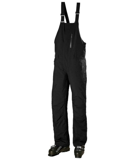 LegendaryInsulatedBibPant-Black bib overalls on a white background