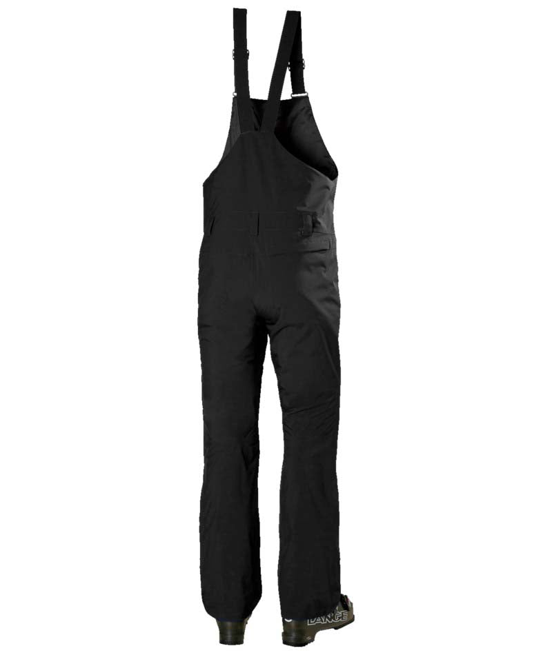 LegendaryInsulatedBibPant-Black bib overalls on a white background