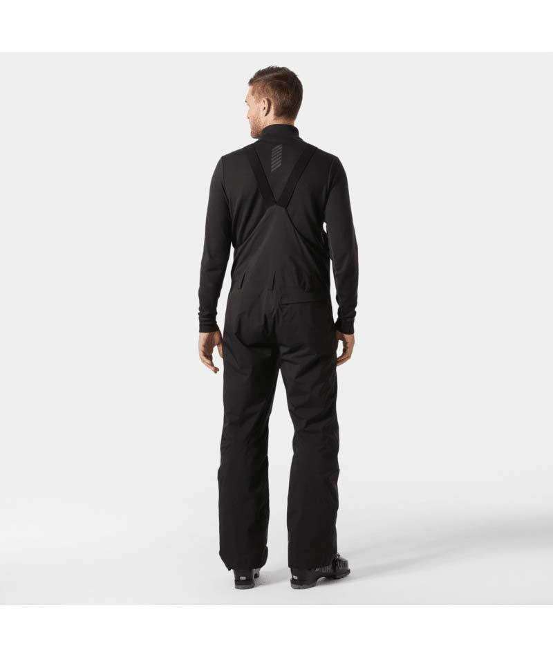 LegendaryInsulatedBibPant-Black bib overalls on a white background