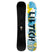 Legitimizer- Lib Tech snowboard base with colorful design base and black textured top sheet on a white background