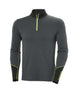 LifaMerinoMidweight1_2Zip-Gray long-sleeve shirt with yellow accents on a white background