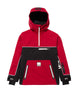 LightAnorak- Red, black, and white half zip jacket on a white background
