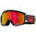 LilD-Dragon ski goggles with red mirrored lens and patterned strap on a white background