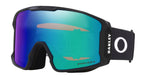LineMinerL- Oakley goggles with reflective blue lens on a white background
