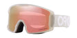 LineMinerM-White goggles with pink lenses and 'Oakley' branding on a white background