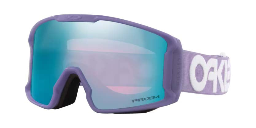 LineMinerM-Purple goggles with a Prizm lens and Oakley logo on a white background
