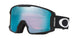 LineMinerM-Oakley goggles with blue reflective lens on a white background