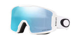 LineMinerM-White goggles with blue lens and Oakley logo on a white background