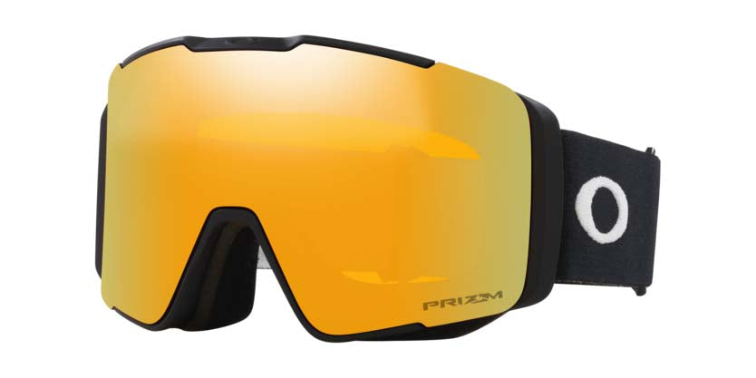 LineMinerProL-Ski goggles with orange lens and black frame on a white background