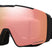 LineMinerProM-Black goggles with pinkish-red lens on a white background
