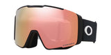 LineMinerProM-Black goggles with pinkish-red lens on a white background