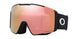 LineMinerProM-Black goggles with pinkish-red lens on a white background