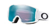 LineMinerS-White goggles with a blue lens on a white background