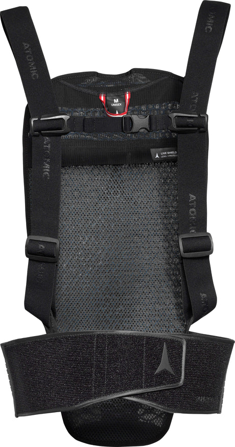 LiveShieldAMIDLite- Black back protector on a white background