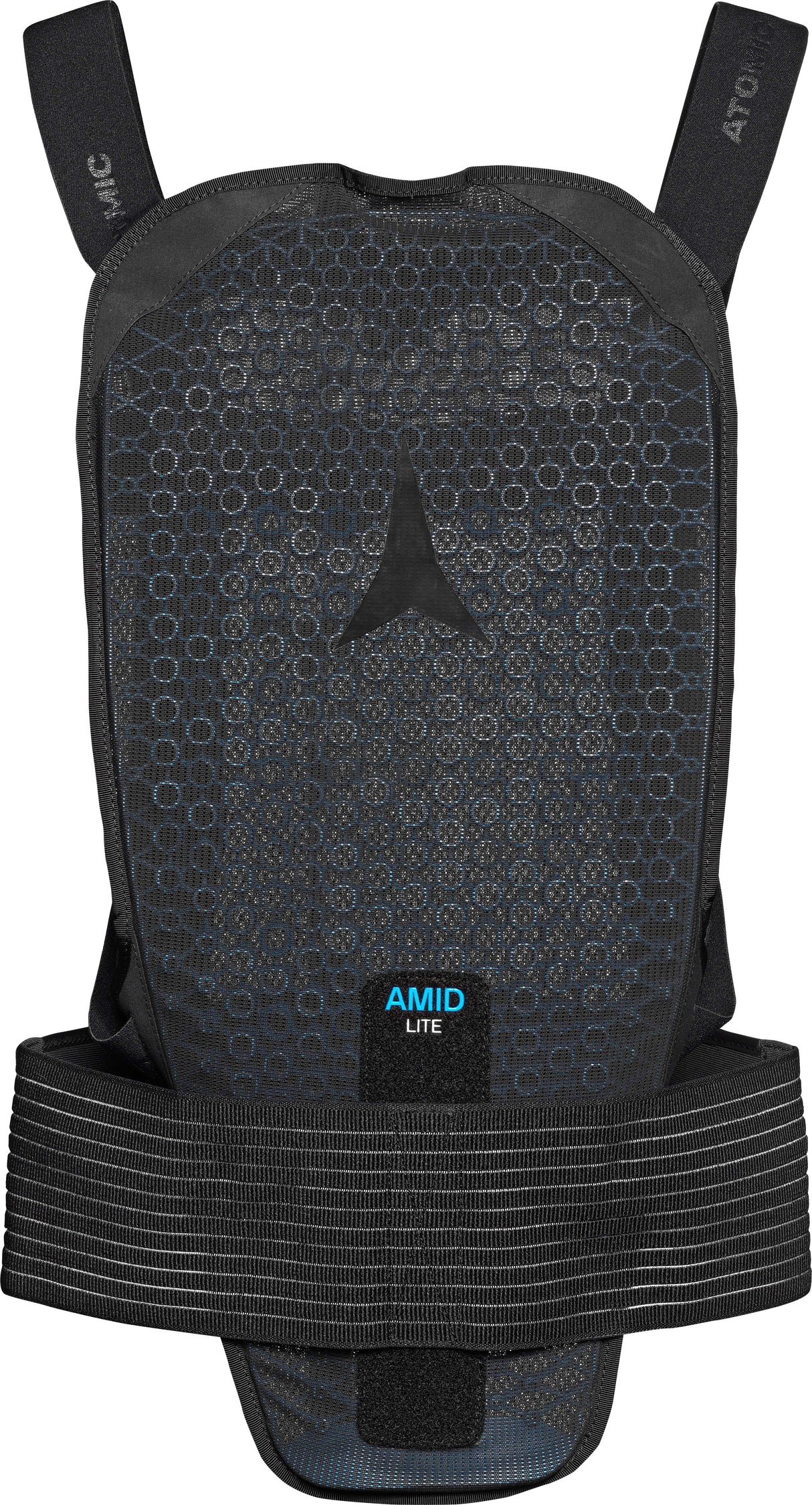 LiveShieldAMIDLite- Black back protector on a white background