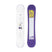Lotus- White snowboard with a purple and yellow flower in the center and a purple base with a yellow flower at the top shown on a white background