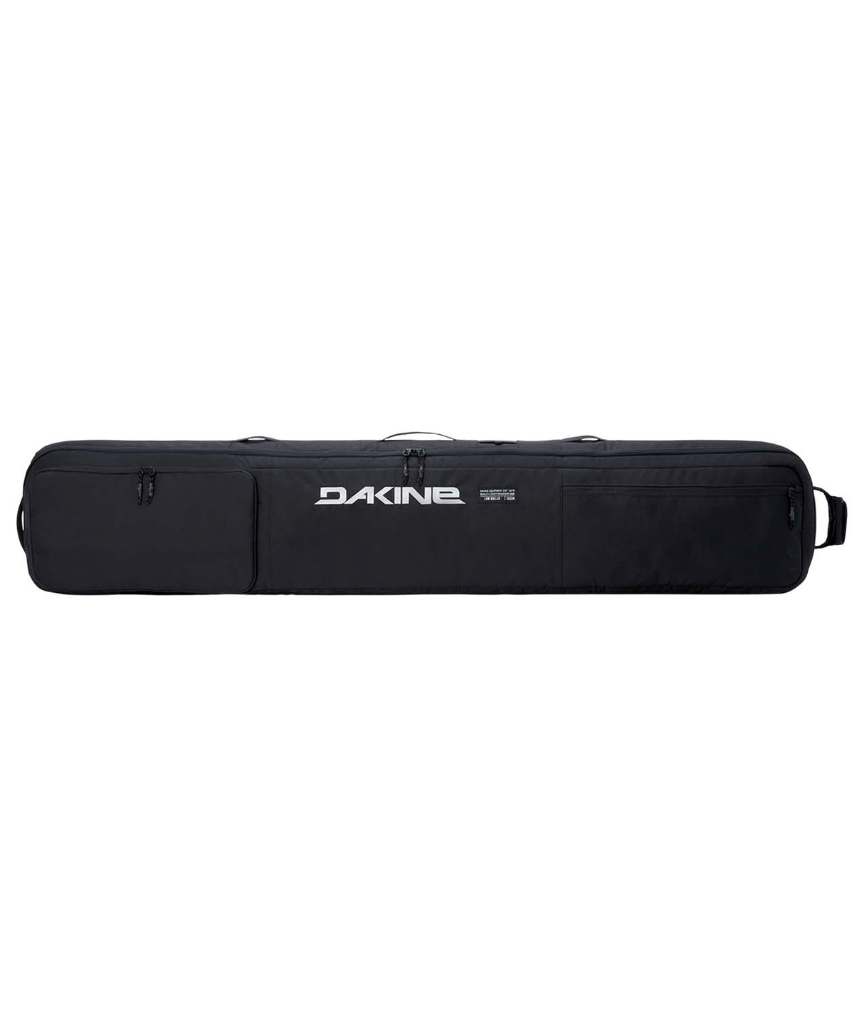LowRollerSnowboardBag-Black snowboard bag with Dakine logo on a white background