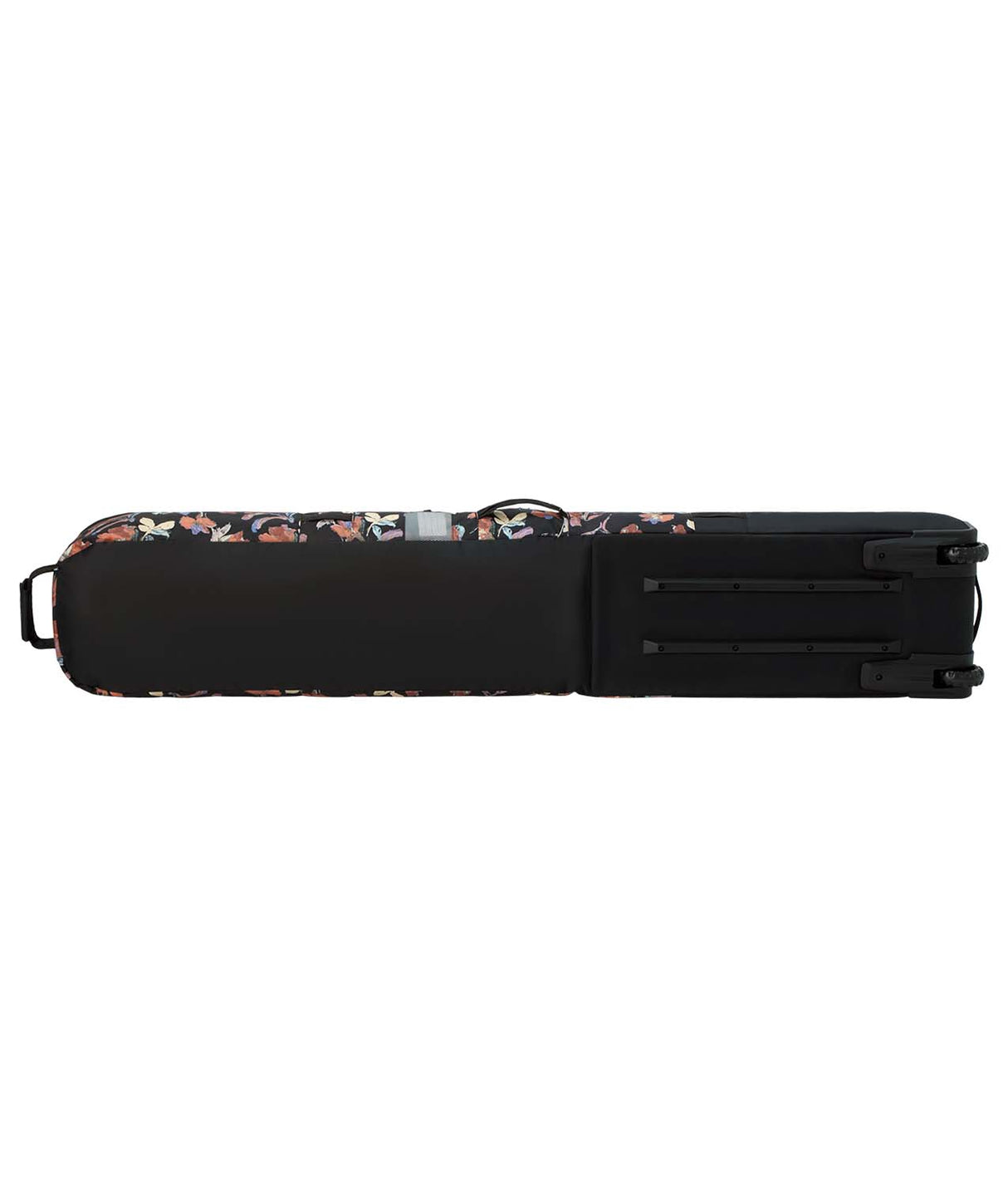 LowRollerSnowboardBag-Black floral patterned snowboard bag with Dakine logo on a white background