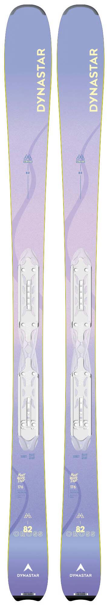 M-CROSSW82-A pair of Dynastar skis in a light purple and lavender colorway, shown vertically against a white background.