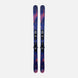 M-MENACE90XPRESS-A pair of Dynastar skis, featuring a dark blue and purple gradient design with orange accents, set against a plain light gray background.