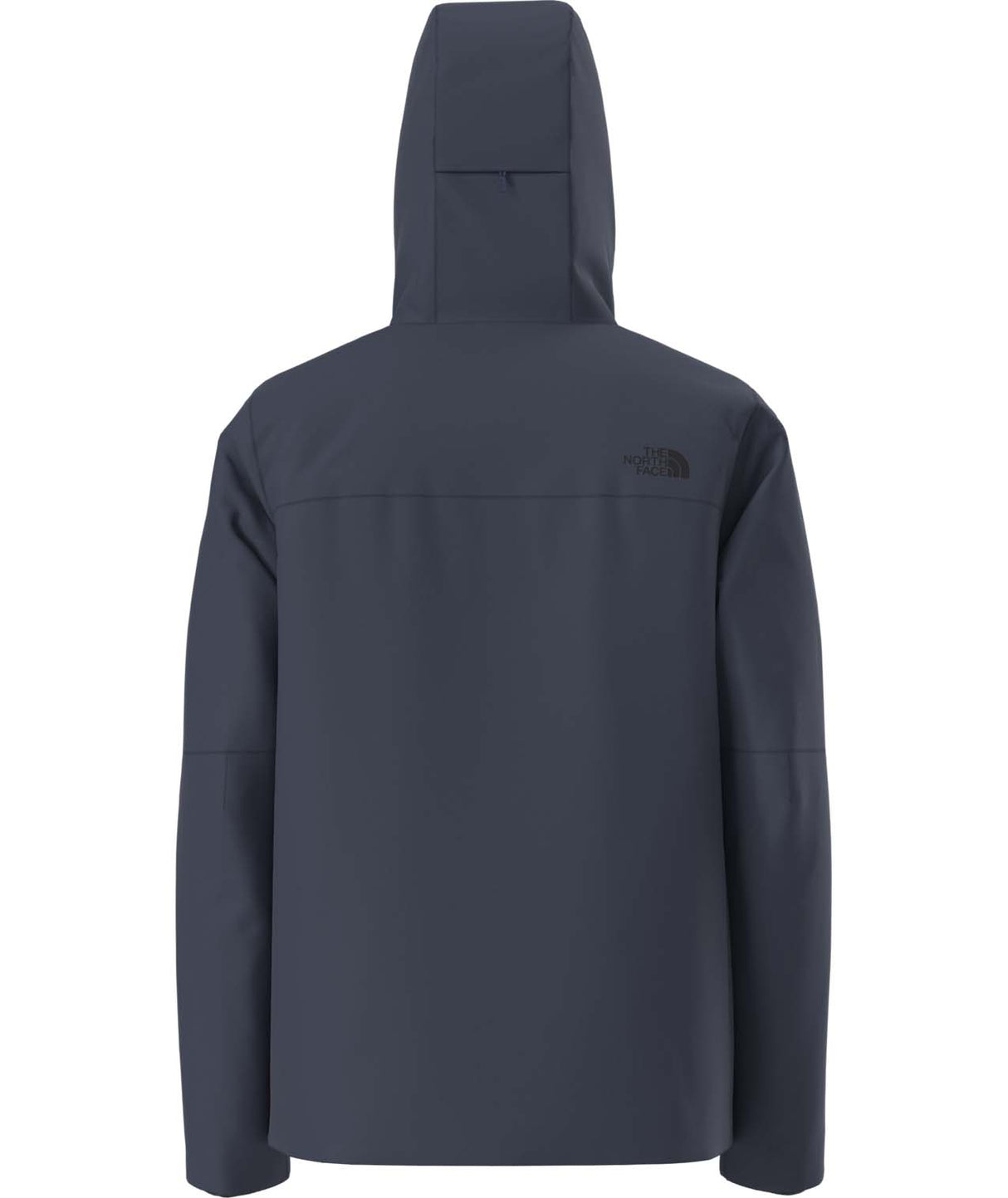 MApexElevationJacket- Navy jacket with a hood on a white background