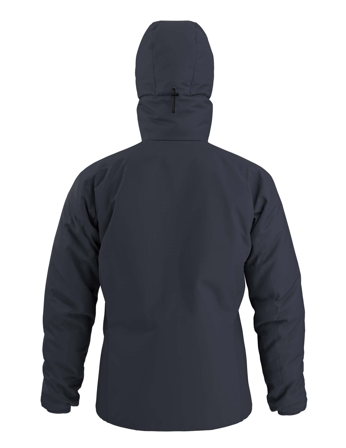MAtomHoody-Dark gray hooded jacket with brand logo on a white background