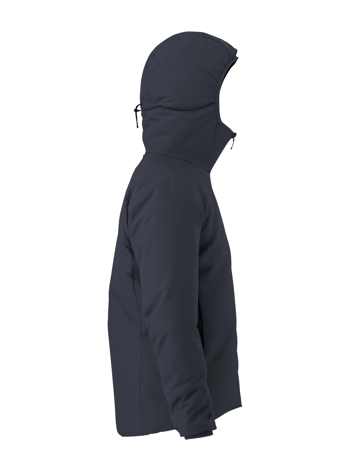 MAtomHoody-Dark gray hooded jacket with brand logo on a white background