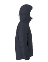 MAtomHoody-Dark gray hooded jacket with brand logo on a white background