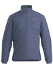 MAtomJacket-A slate blue full-zip jacket with a stand-up collar and a small Arc'teryx logo on the left chest, displayed on a clean white background.