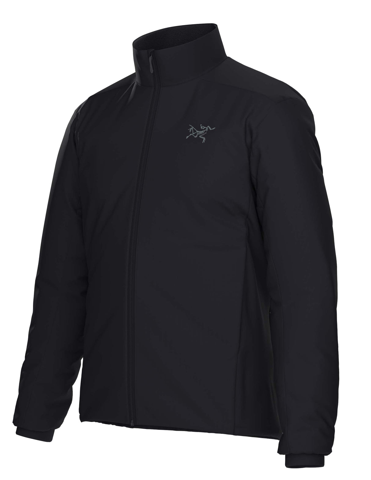 MAtomJacket-Black jacket with a brand logo on a white background