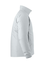 MAtomJacket-A light gray full-zip jacket with a stand-up collar and a small black Arc'teryx logo on the left chest, shown against a plain white background.