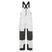 MAveningBibPant-White and dark gray colorblock snow bib pants with black adjustable shoulder straps, shown against a plain white background.