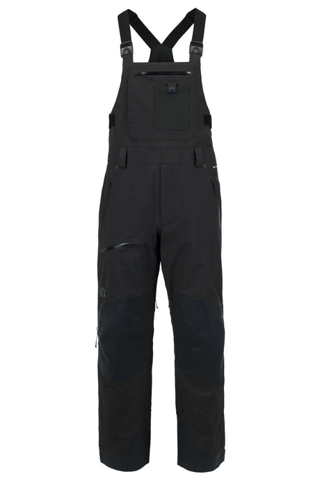 MBakerBib-Black bib overalls with black suspenders on a white background