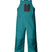 MBakerBib-Green bib overalls with black suspenders on a white background