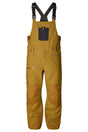 MBakerBib-Yellow bib overalls with black suspenders on a white background