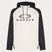 White and black hoodie with Oakley logo on a white background