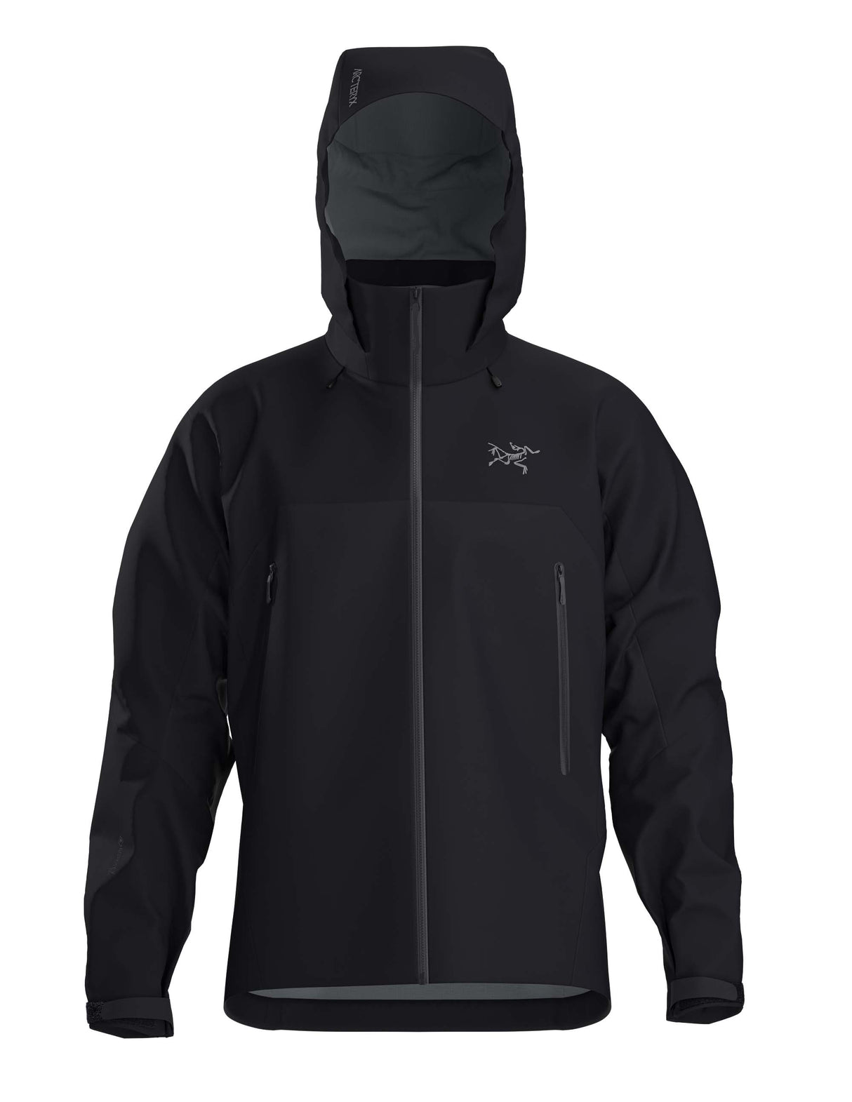 MBetaARJacket-Black jacket with a brand logo on a white background
