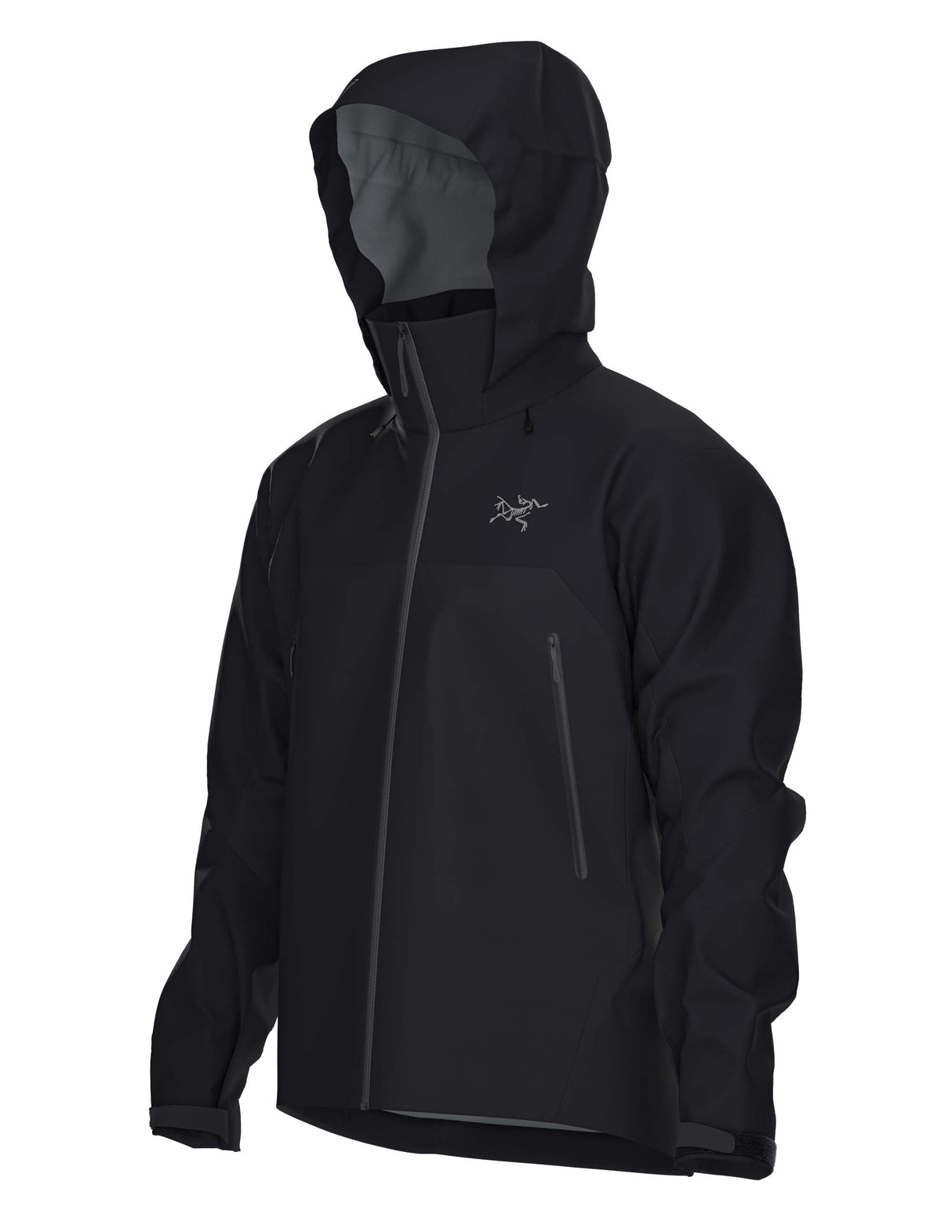 MBetaARJacket-Black jacket with a brand logo on a white background