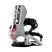 MBlasterProAWFase- White, black, and pink snowboard binding on a white background