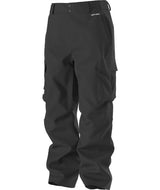 MBlizzarderyCargoPant-Black snow pants with The North Face logo on a white background