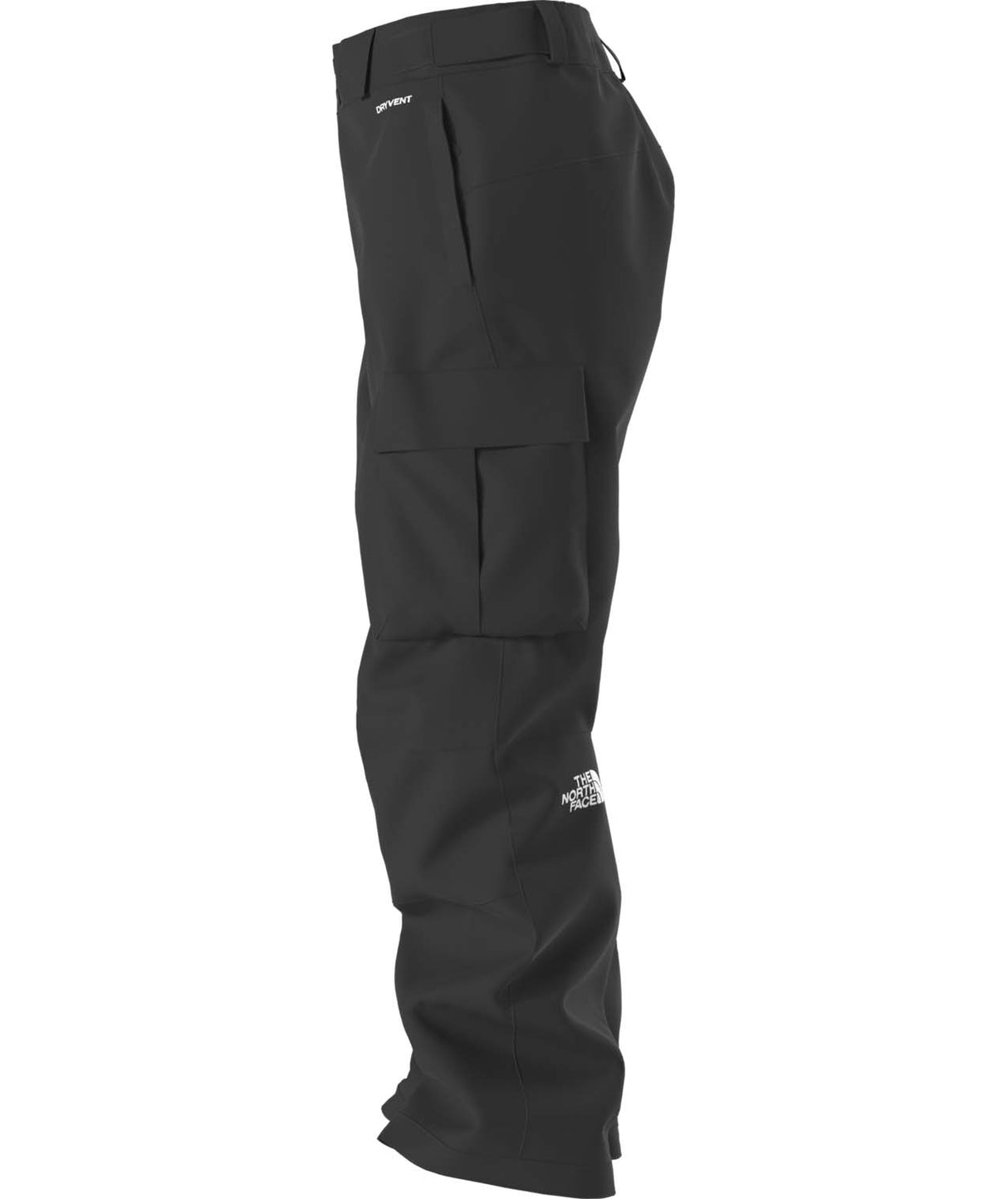 MBlizzarderyCargoPant-Black snow pants with The North Face logo on a white background