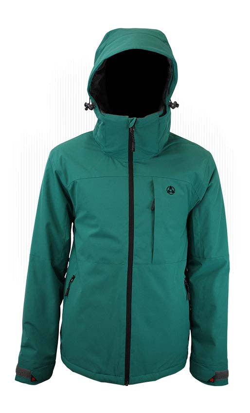MBooterJacket- Green jacket with a hood on a white background