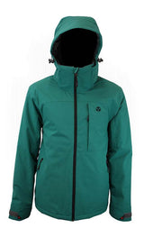 MBooterJacket- Green jacket with a hood on a white background
