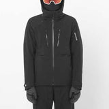 MBrilliant2.0InsulatedJacket-Black snow jacket with a hood on a white background