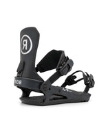 MC-4- Black snowboard bindings on a white background