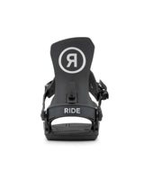 MC-4- Black snowboard bindings on a white background