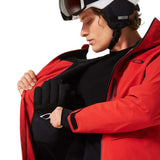 MCanopyIns.Jacket-Red jacket with a brand logo on a white background