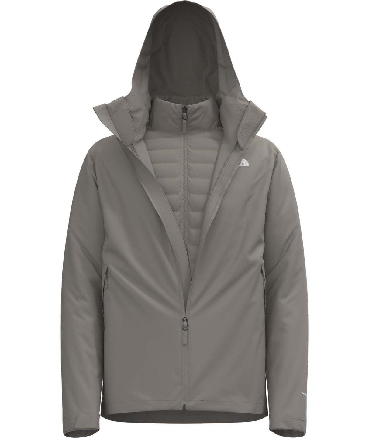 MCartoMonoTriclimateHoodedJacket-Gray jacket with a hood on a white background